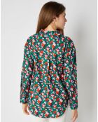 Chemise en Coton Frédérique simon à motifs vert/multicolore