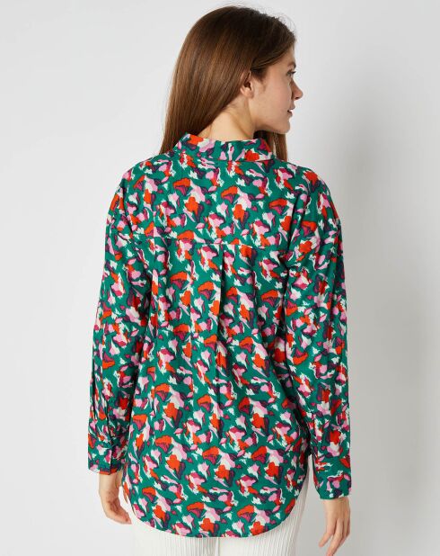 Chemise en Coton Frédérique simon à motifs vert/multicolore