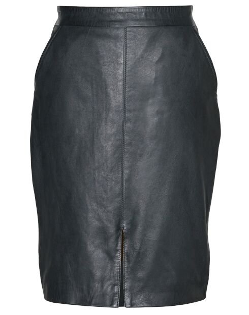 Jupe longue en Cuir Lazarie noire