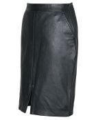 Jupe longue en Cuir Lazarie noire