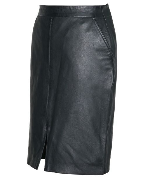Jupe longue en Cuir Lazarie noire