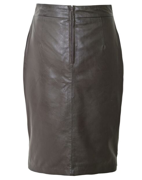 Jupe longue en Cuir Lazarie marron