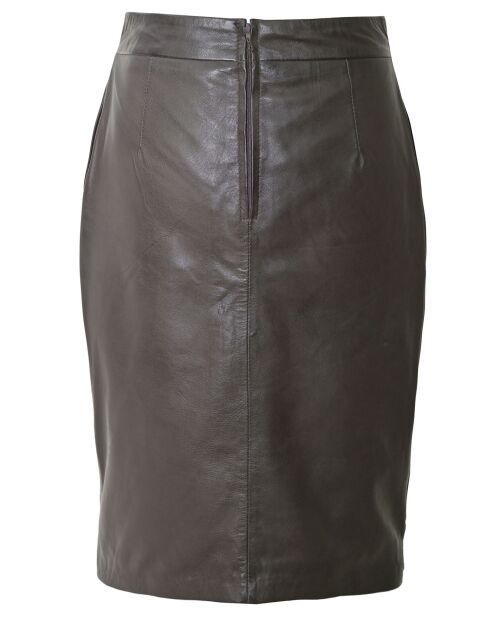 Jupe longue en Cuir Lazarie marron