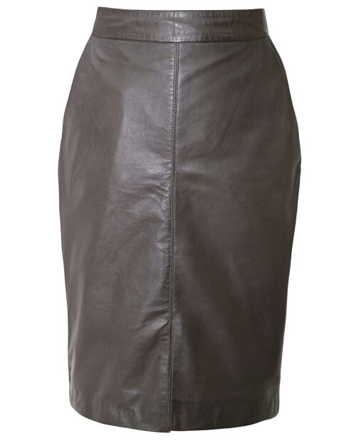 Jupe longue en Cuir Lazarie marron