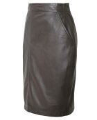 Jupe longue en Cuir Lazarie marron