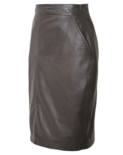 Jupe longue en Cuir Lazarie marron