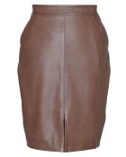 Jupe longue en Cuir Lazarie cognac