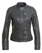 Veste en Cuir Lecce noire