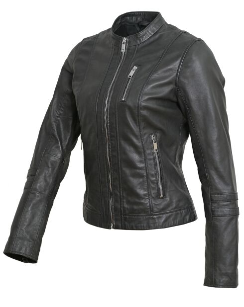 Veste en Cuir Lecce noire