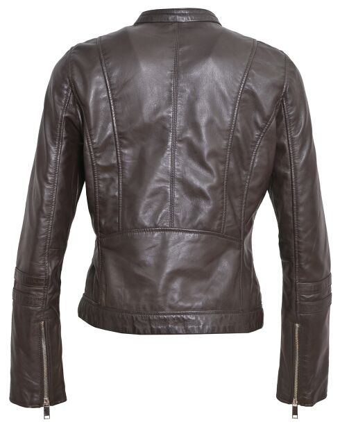 Veste en Cuir Lecce marron