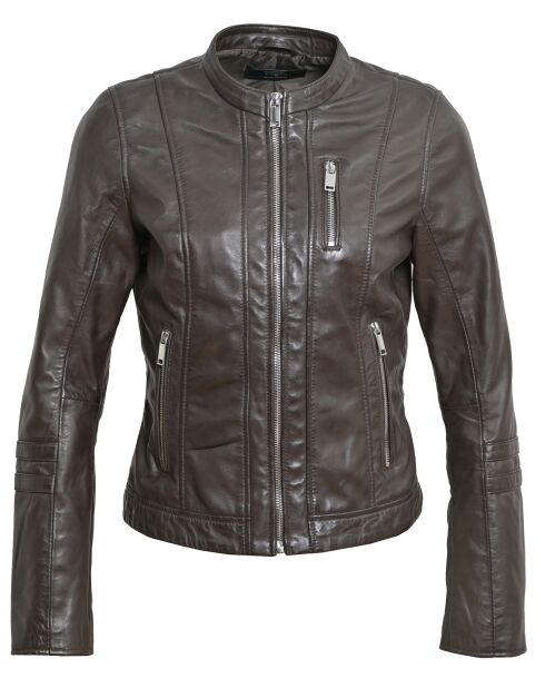 Veste en Cuir Lecce marron