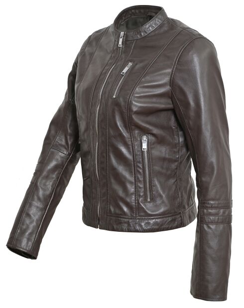 Veste en Cuir Lecce marron