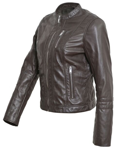 Veste en Cuir Lecce marron