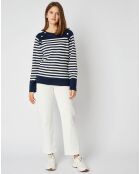 Pull marinière Capucine en Maille de coton mélangé marine/écru