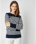 Pull marinière Capucine en Maille de coton mélangé marine/écru