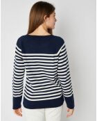 Pull marinière Capucine en Maille de coton mélangé marine/écru