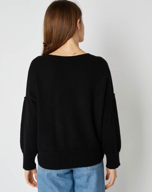 Pull Lou en Maille mélangée noir