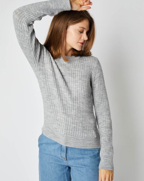 Pull Emma en Maille mélangée gris perle