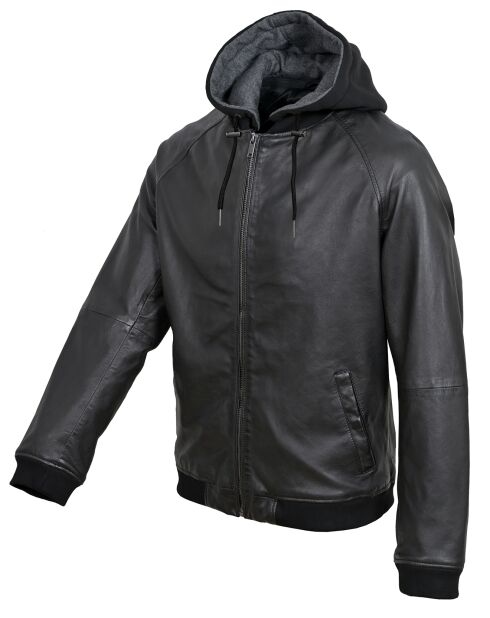 Veste en Cuir Lenz noire
