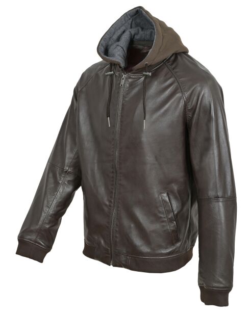 Veste en Cuir Lenz marron