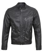 Veste en Cuir Lindo noire