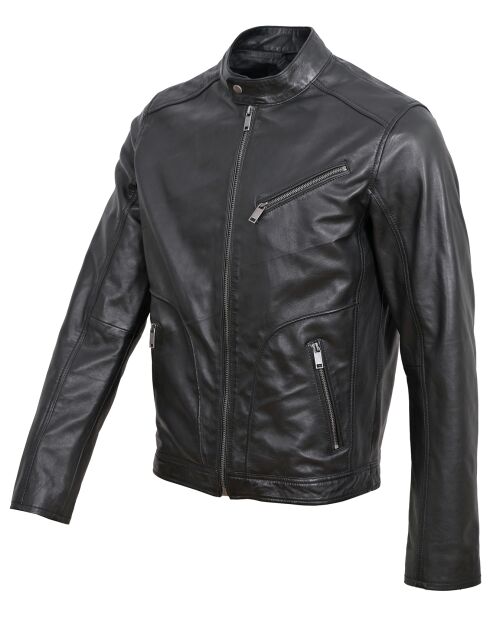 Veste en Cuir Lindo noire