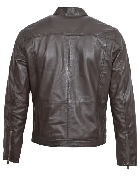 Veste en Cuir Lindo marron