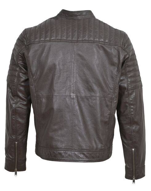 Veste en Cuir Lionnel marron