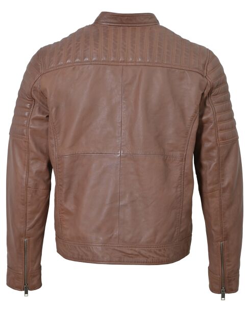 Veste en Cuir Lionnel cognac
