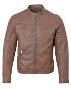 Veste en Cuir Lionnel cognac