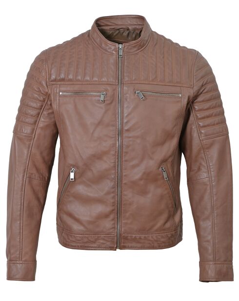 Veste en Cuir Lionnel cognac