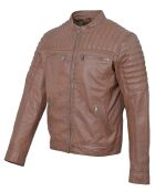 Veste en Cuir Lionnel cognac