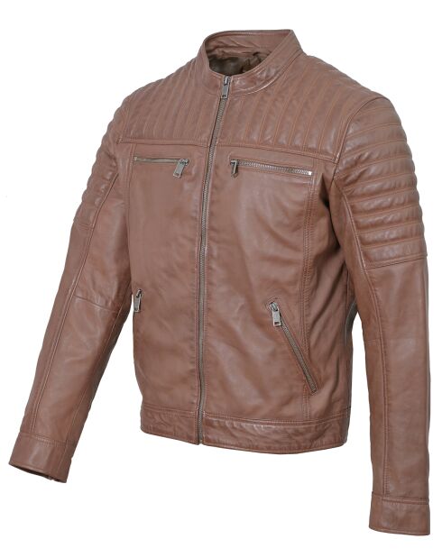 Veste en Cuir Lionnel cognac