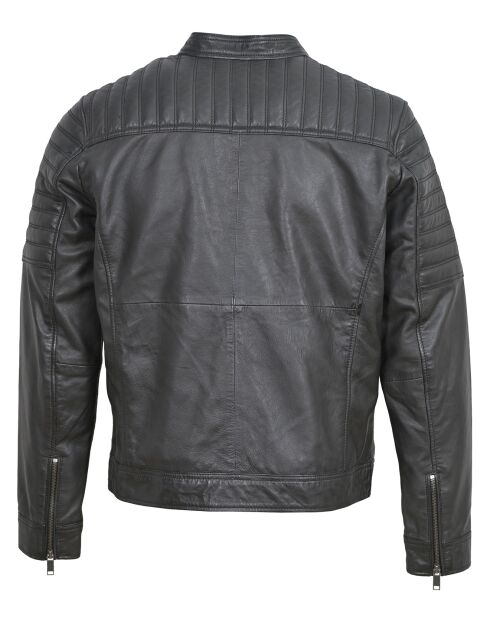 Veste en Cuir Lionnel noire