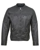 Veste en Cuir Lionnel noire