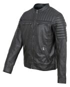 Veste en Cuir Lionnel noire