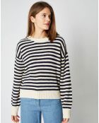 Pull marinière Jeanne en Laine mélangée écru/marine