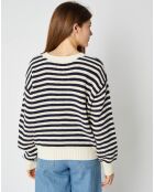 Pull marinière Jeanne en Laine mélangée écru/marine