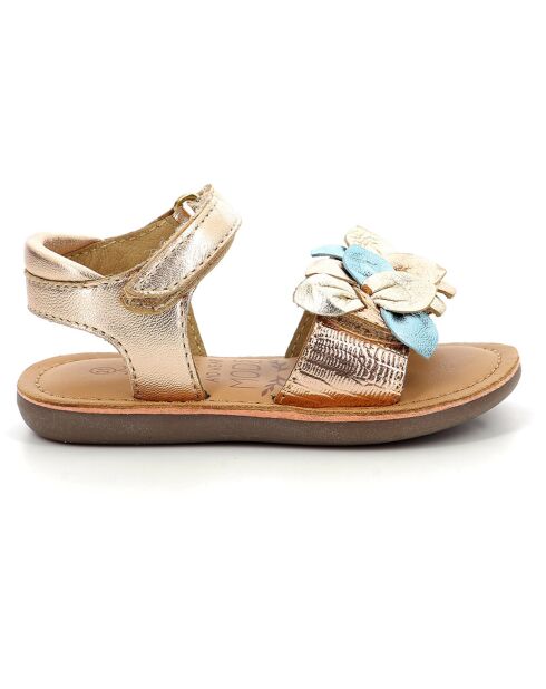 Sandales en Cuir Cloknot rose