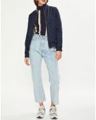 Jean boyfriend crop det couture bleu clair