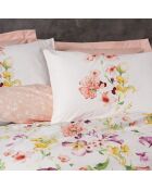 Parure housse de couette Emma saumon/blanc