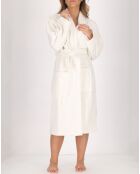 Peignoir Femme en coton et velours blanc