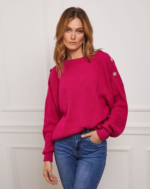 Pull Burny en Cachemire mélangé fuchsia