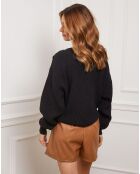 Burny schwarzer Pullover aus einer Kaschmirmischung