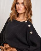 Burny schwarzer Pullover aus einer Kaschmirmischung