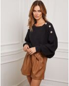 Burny schwarzer Pullover aus einer Kaschmirmischung