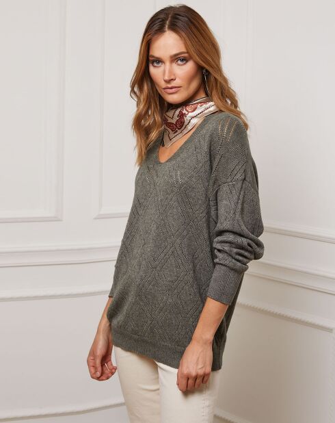 Pull Chola en Cachemire mélangé kaki