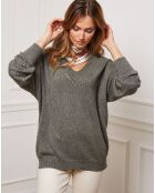 Pull Chola en Cachemire mélangé kaki