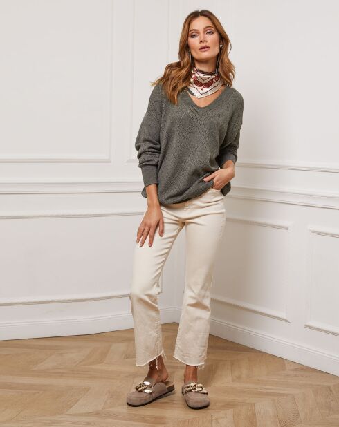 Pull Chola en Cachemire mélangé kaki