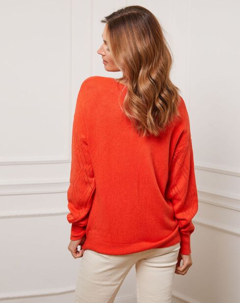 Pull Chola en Cachemire mélangé orange